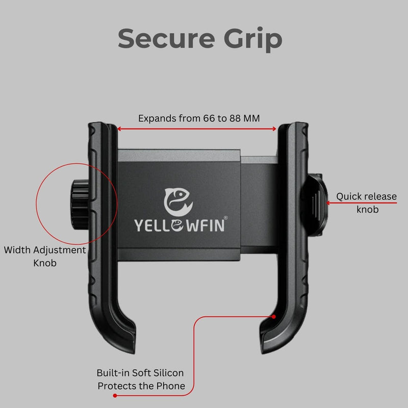 Load image into Gallery viewer, Mobile Phone Holder | JAW GRIP M8S-QR - Anti-Shake, 360 Rotation, Screw-Tight Fit for upto 7&quot; Screens - MADOVERBIKING
