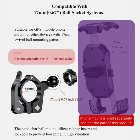 Mobile Phone Holder | JAW GRIP M8S-QR - Anti-Shake, 360 Rotation, Screw-Tight Fit for upto 7" Screens - MADOVERBIKING