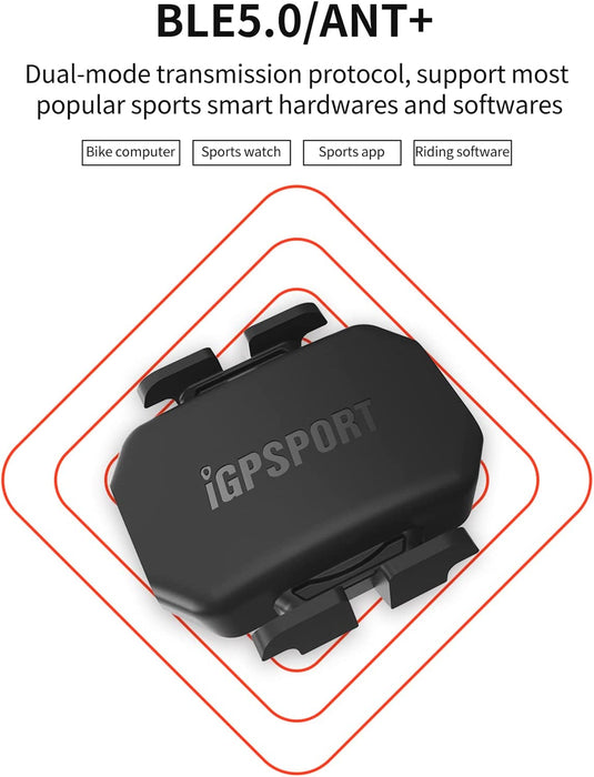IGPSPORT Speed Cadence Sensor ANT+ & Bluetooth RPM Cycling SPD70/CAD70