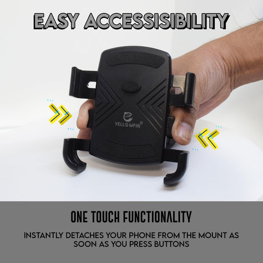 Mobile Phone Holder | JAW GRIP M8S-QR - Anti-Shake, 360 Rotation, Screw-Tight Fit for upto 7" Screens - MADOVERBIKING