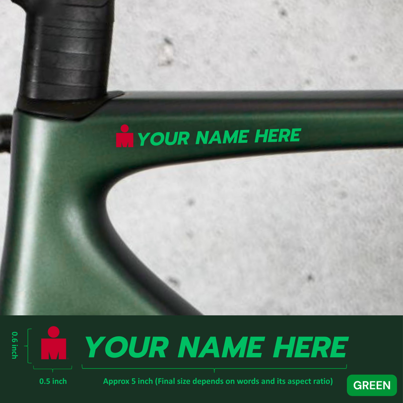 Load image into Gallery viewer, Premium Cyclist Name Sticker Decal with Iron-Man Logo (Set of 2) - MADOVERBIKING -  MADOVERBIKING
