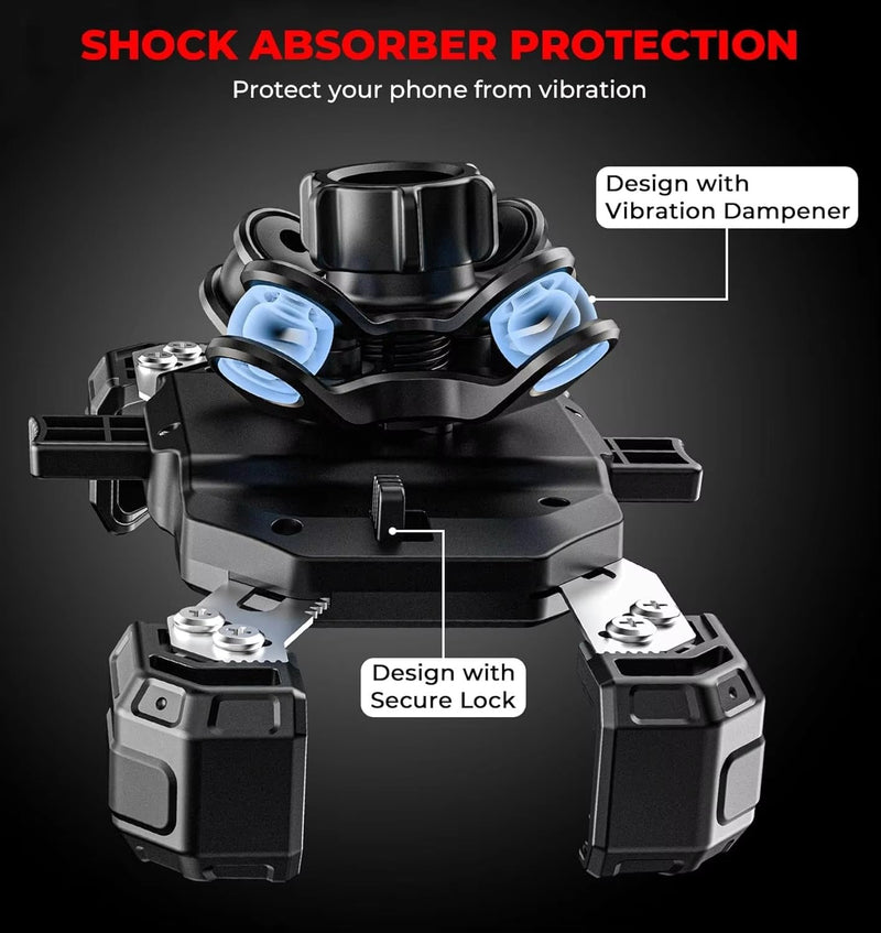 Load image into Gallery viewer, Mobile Phone Holder | JAW GRIP M8S-QR - Anti-Shake, 360 Rotation, Screw-Tight Fit for upto 7&quot; Screens - MADOVERBIKING
