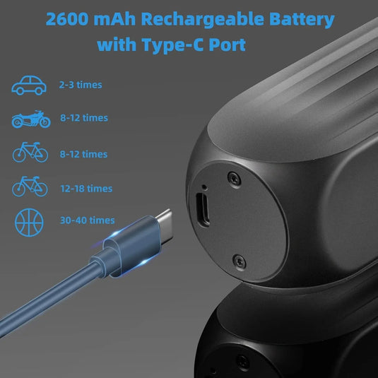 Portable Electric Pump | A10 - 150 psi, Digital Pressure Gauge, 2600 maH Battery ROCKBROS MADOVERBIKING