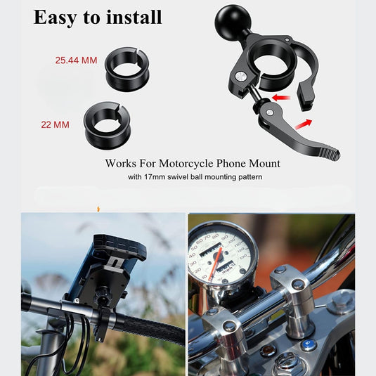 Mobile Phone Holder | JAW GRIP M8S-QR - Anti-Shake, 360 Rotation, Screw-Tight Fit for upto 7" Screens - MADOVERBIKING