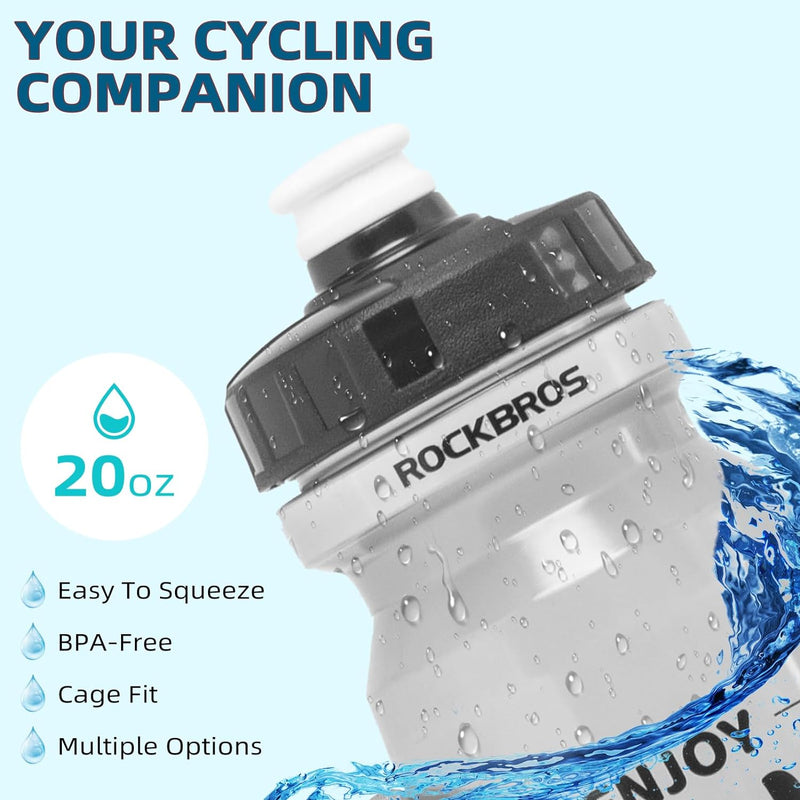 Load image into Gallery viewer, Bottles | BIDON - Rotate &amp; Squeeze (Gray-600ml) ROCKBROS MADOVERBIKING
