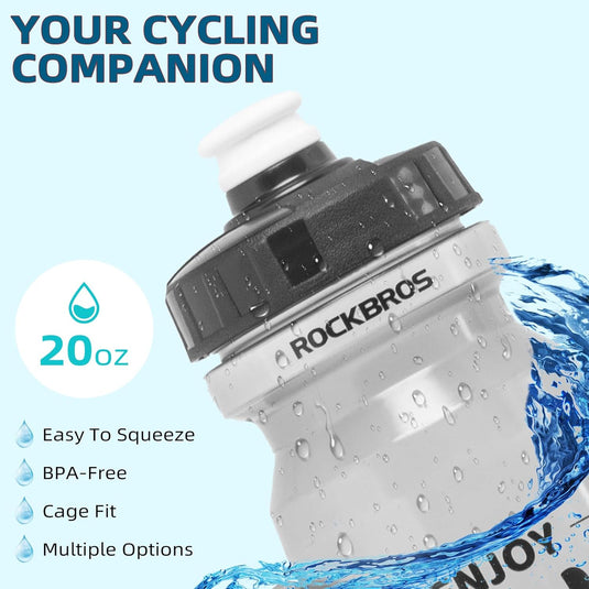 Bottles | BIDON - Rotate & Squeeze (Gray-600ml) ROCKBROS MADOVERBIKING
