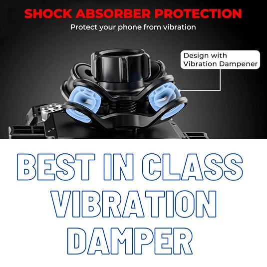 Mobile Phone Holder | M18L-C1 - Vibration Damping Tech, Shockproof, 360° Rotation, For Upto 7" Smartphones - MADOVERBIKING