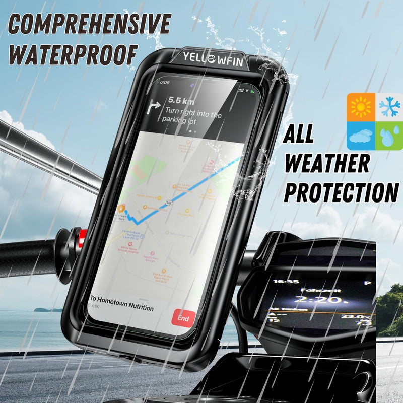 Load image into Gallery viewer, Mobile Phone Holder | M18L-B1 - Waterproof, 360° Rotation, Touch Screen Support, Fits any Handlebar - MADOVERBIKING
