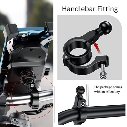 Mobile Phone Holder | JAW GRIP M8S-QR - Anti-Shake, 360 Rotation, Screw-Tight Fit for upto 7" Screens - MADOVERBIKING