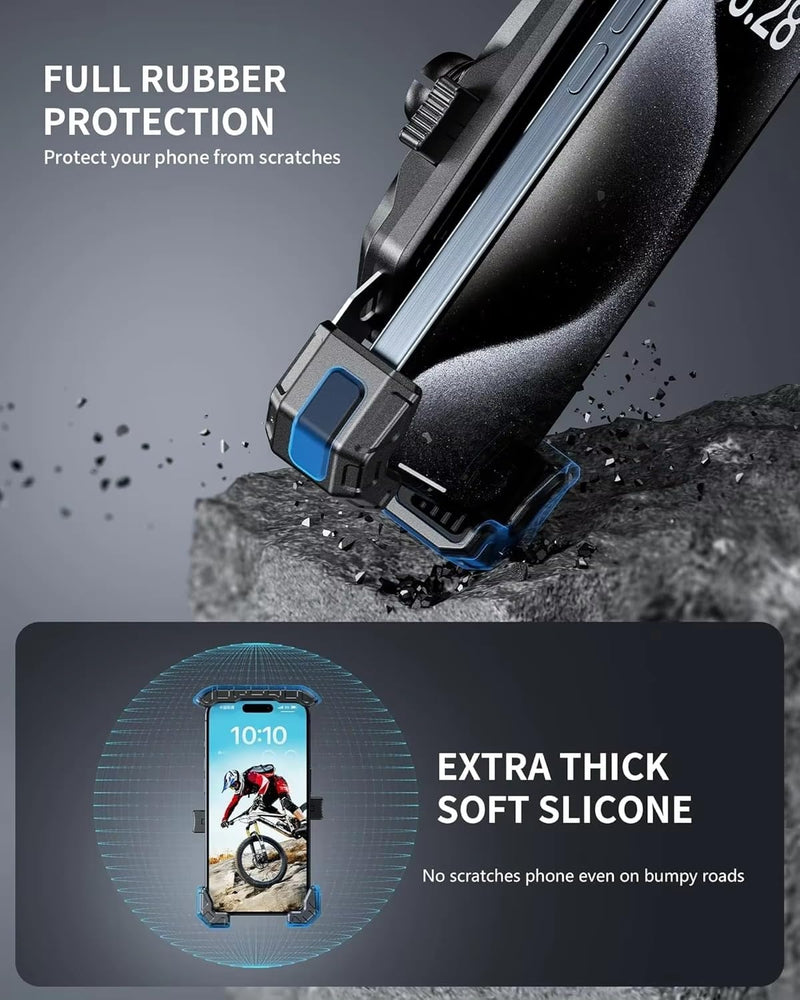 Load image into Gallery viewer, Mobile Phone Holder | JAW GRIP M8S-QR - Anti-Shake, 360 Rotation, Screw-Tight Fit for upto 7&quot; Screens - MADOVERBIKING
