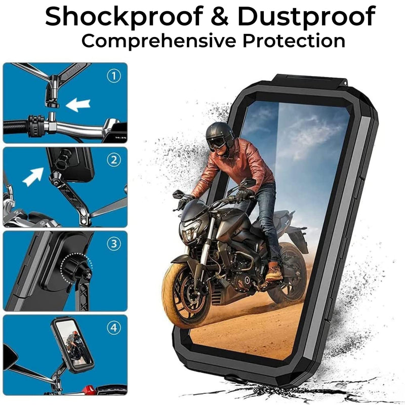 Load image into Gallery viewer, Mobile Phone Holder | M18L-B2 - Waterproof, 360° Rotation, Mirror Mount for Bikes &amp; Scooters - MADOVERBIKING
