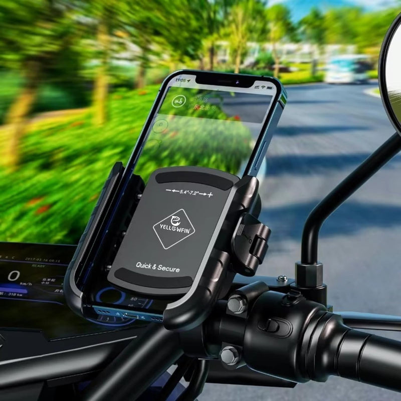 Load image into Gallery viewer, Mobile Phone Holder | JAW GRIP M8S-QR - Anti-Shake, 360 Rotation, Screw-Tight Fit for upto 7&quot; Screens - MADOVERBIKING
