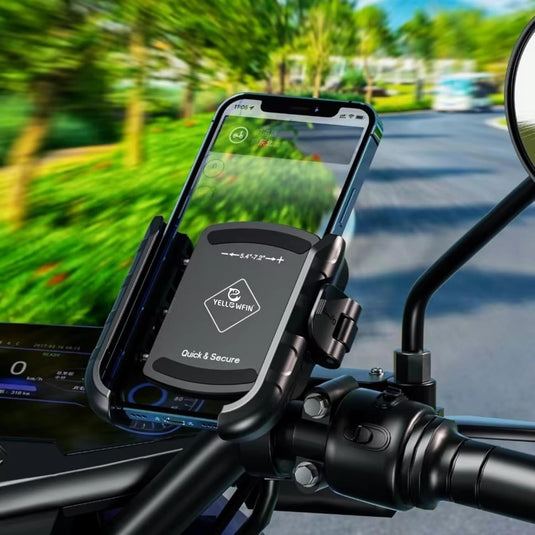 Mobile Phone Holder | JAW GRIP M8S-QR - Anti-Shake, 360 Rotation, Screw-Tight Fit for upto 7" Screens - MADOVERBIKING