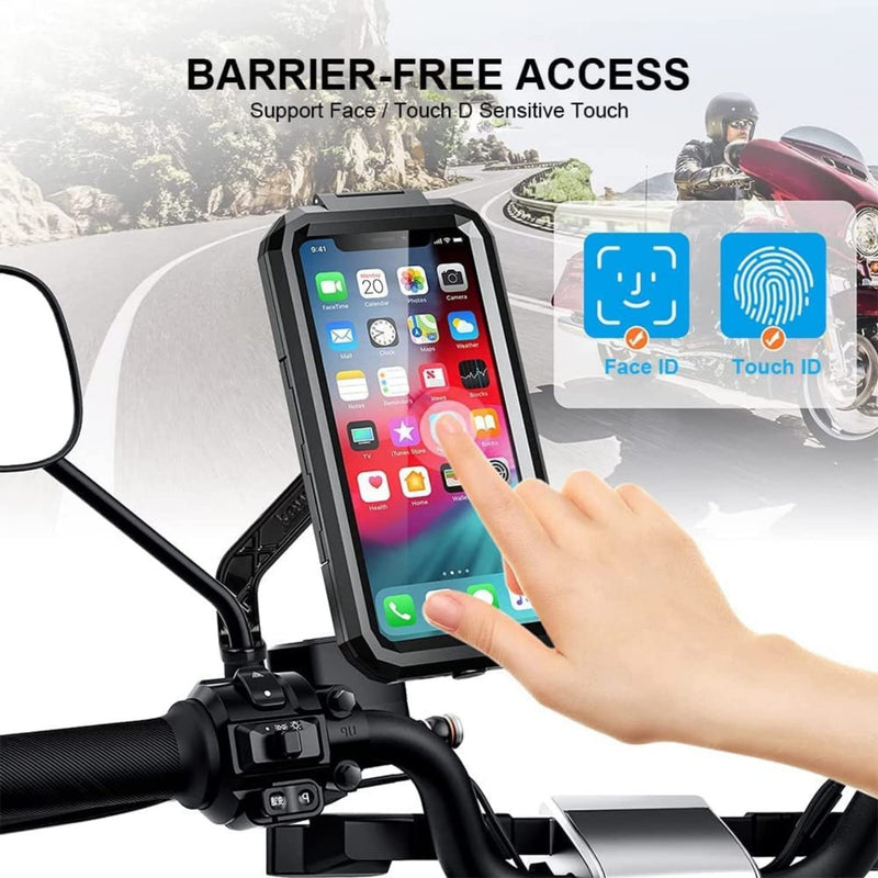 Load image into Gallery viewer, Mobile Phone Holder | M18L-B2 - Waterproof, 360° Rotation, Mirror Mount for Bikes &amp; Scooters - MADOVERBIKING
