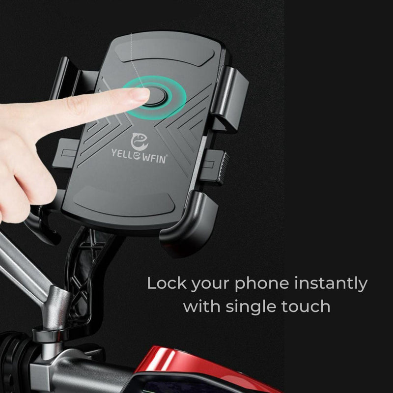 Load image into Gallery viewer, Mobile Phone Holder | JAW GRIP M8S-QR - Anti-Shake, 360 Rotation, Screw-Tight Fit for upto 7&quot; Screens - MADOVERBIKING
