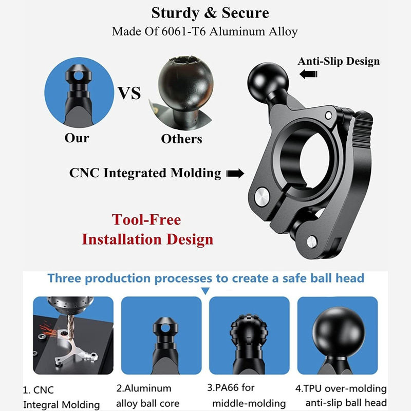 Load image into Gallery viewer, Mobile Phone Holder | JAW GRIP M8S-QR - Anti-Shake, 360 Rotation, Screw-Tight Fit for upto 7&quot; Screens - MADOVERBIKING
