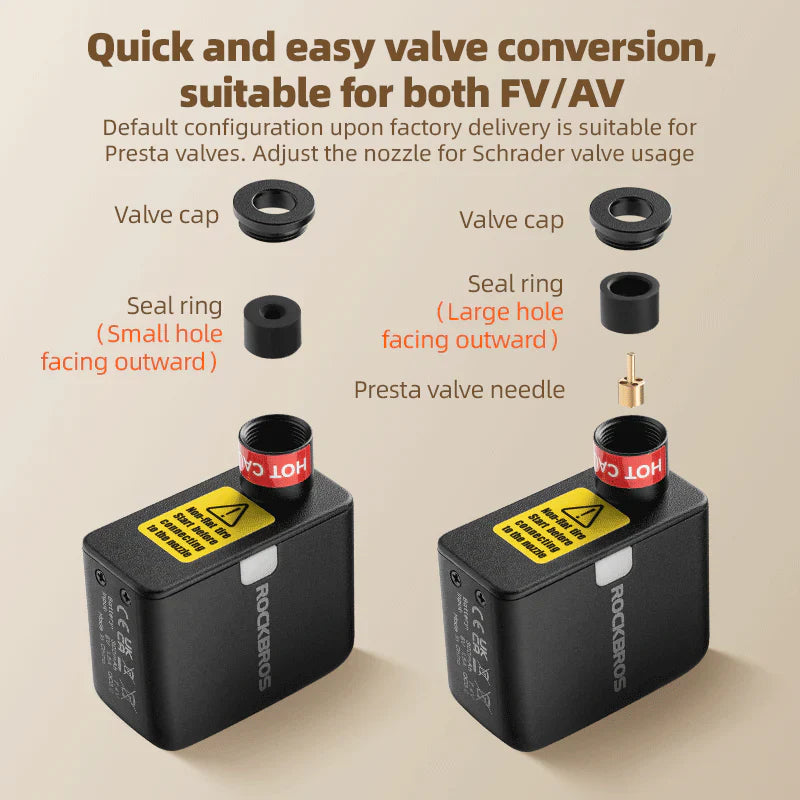 Load image into Gallery viewer, Portable Electric Pump | Type-C Charging, Schrader/Presta Compatible ROCKBROS MADOVERBIKING
