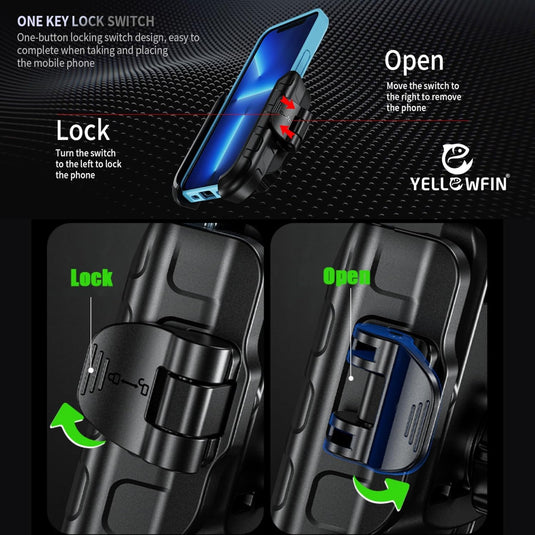 Mobile Phone Holder | JAW GRIP M8S-QR - Anti-Shake, 360 Rotation, Screw-Tight Fit for upto 7" Screens - MADOVERBIKING
