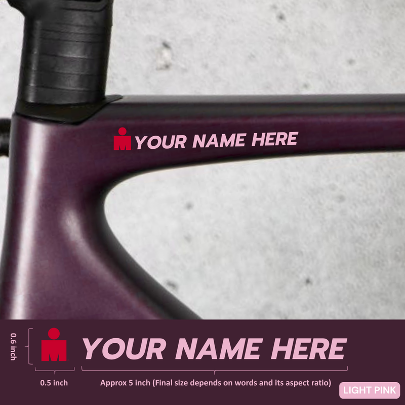 Load image into Gallery viewer, Premium Cyclist Name Sticker Decal with Iron-Man Logo (Set of 2) - MADOVERBIKING -  MADOVERBIKING
