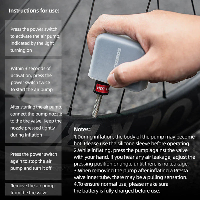 Load image into Gallery viewer, Portable Electric Pump | Type-C Charging, Schrader/Presta Compatible ROCKBROS MADOVERBIKING
