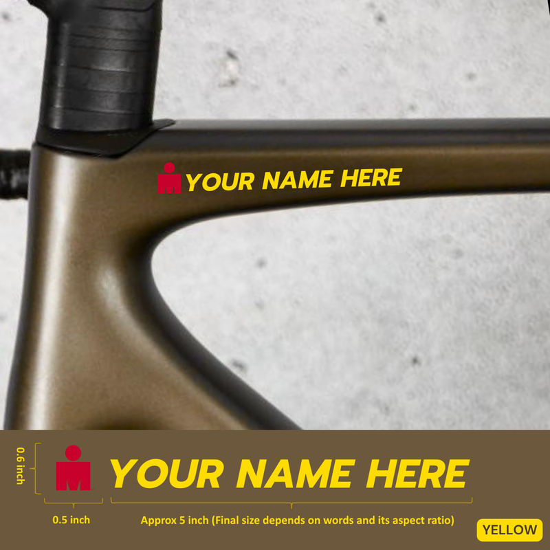 Load image into Gallery viewer, Premium Cyclist Name Sticker Decal with Iron-Man Logo (Set of 2) - MADOVERBIKING -  MADOVERBIKING
