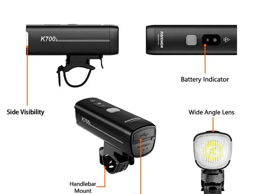 RAVEMEN FRONT LIGHT | K700 - 700 LUMENS, UPTO 28 HR BATTERY RAVEMEN MADOVERBIKING