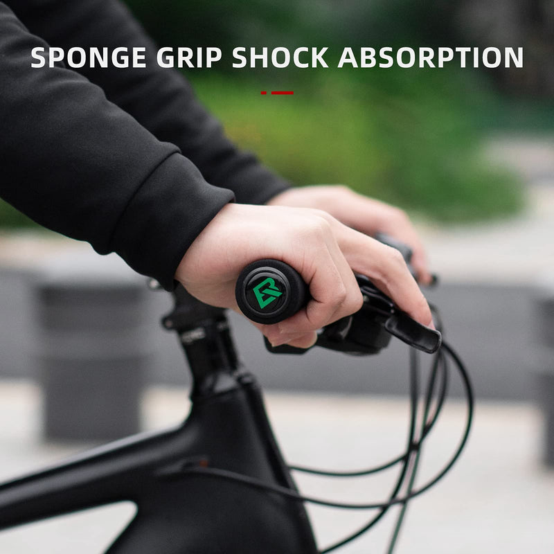 Load image into Gallery viewer, Handlebar Grip for Flat bar (Black with Black Rings) ROCKBROS MADOVERBIKING
