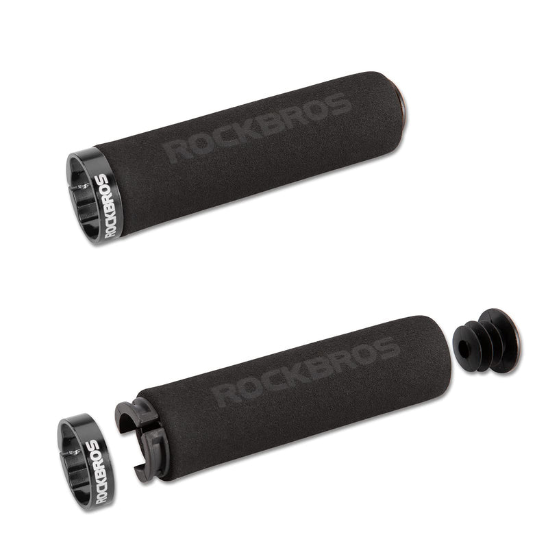 Load image into Gallery viewer, Handlebar Grip for Flat bar (Black with Black Rings) ROCKBROS MADOVERBIKING
