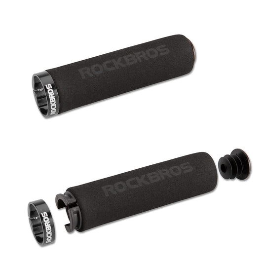 Handlebar Grip for Flat bar (Black with Black Rings) ROCKBROS MADOVERBIKING
