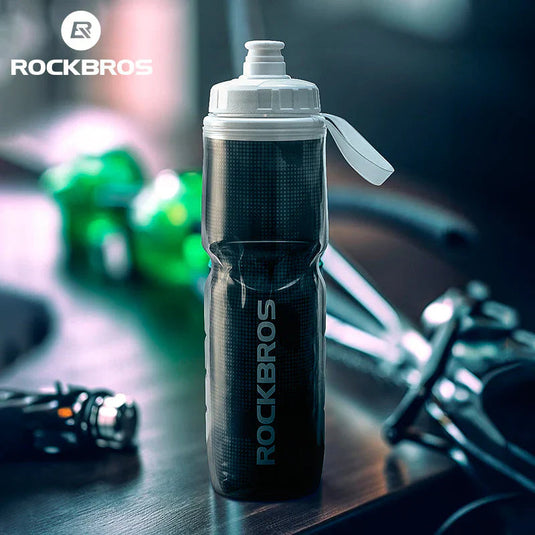 Insulated Bottles | BIDON - Rotate & Squeeze (700ml/Black) ROCKBROS MADOVERBIKING