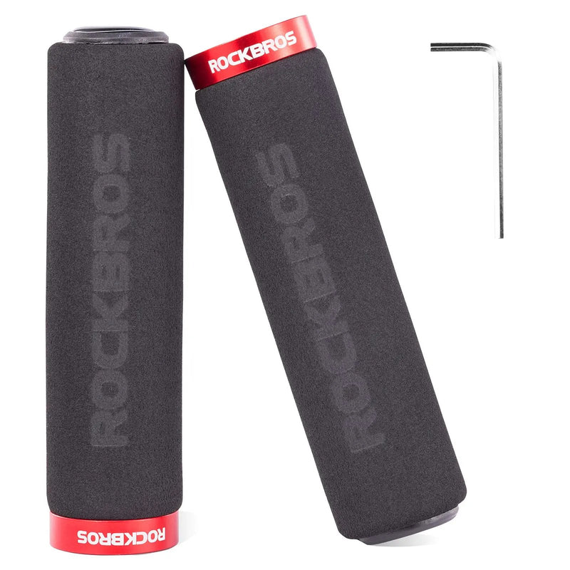 Load image into Gallery viewer, Handlebar Grip for Flat bar (Black with Red Rings) ROCKBROS MADOVERBIKING
