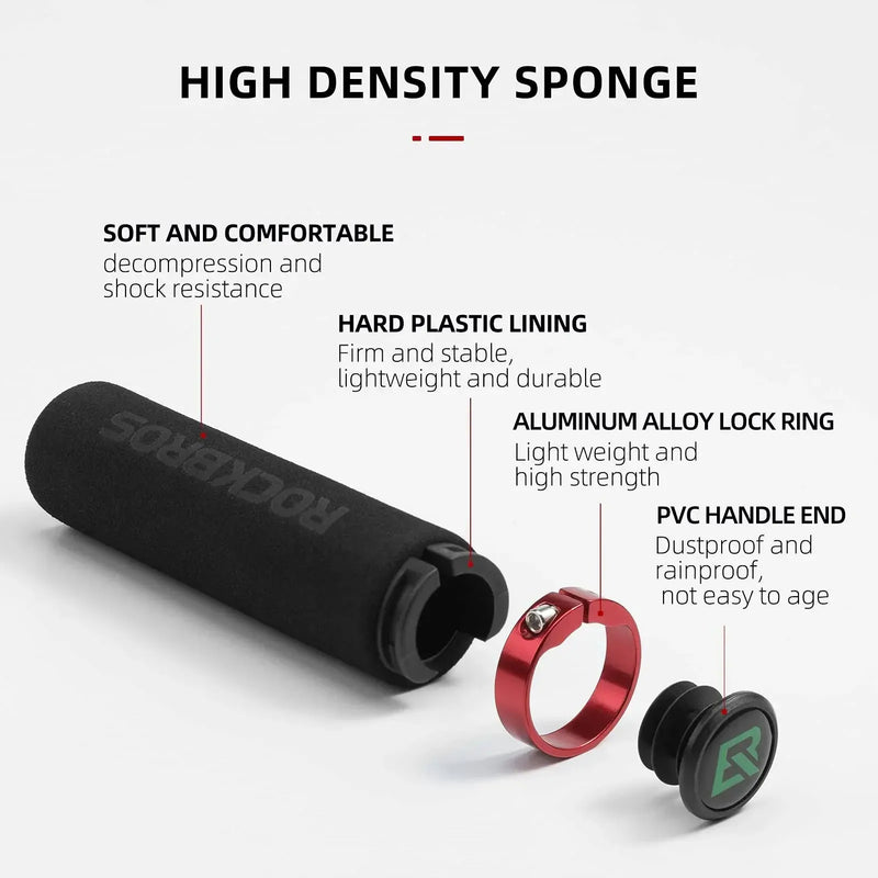 Load image into Gallery viewer, Handlebar Grip for Flat bar (Black with Red Rings) ROCKBROS MADOVERBIKING
