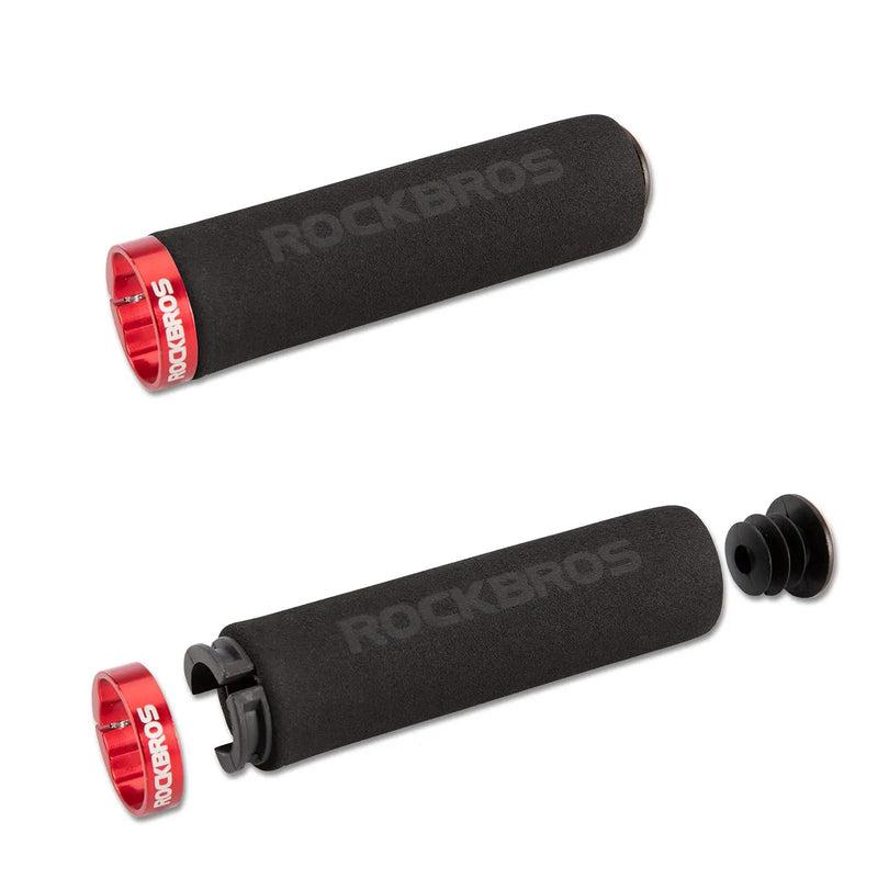 Load image into Gallery viewer, Handlebar Grip for Flat bar (Black with Red Rings) ROCKBROS MADOVERBIKING
