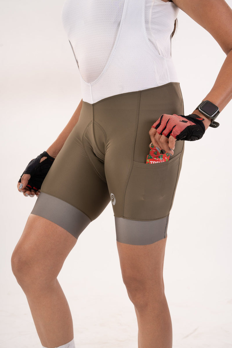 Load image into Gallery viewer, Womens Cycling | Endurance Bib Shorts | Explore Prima | Moss - MADOVERBIKING -  Apace
