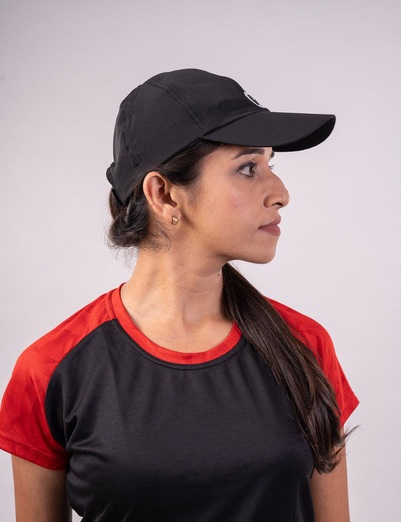 Load image into Gallery viewer, Unisex Running Cap | Streak | Black/Red - MADOVERBIKING -  Apace
