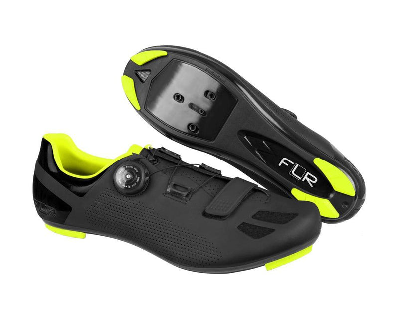 Load image into Gallery viewer, FLR F-11 Road Cycling Shoes (Black Neon Yellow)
