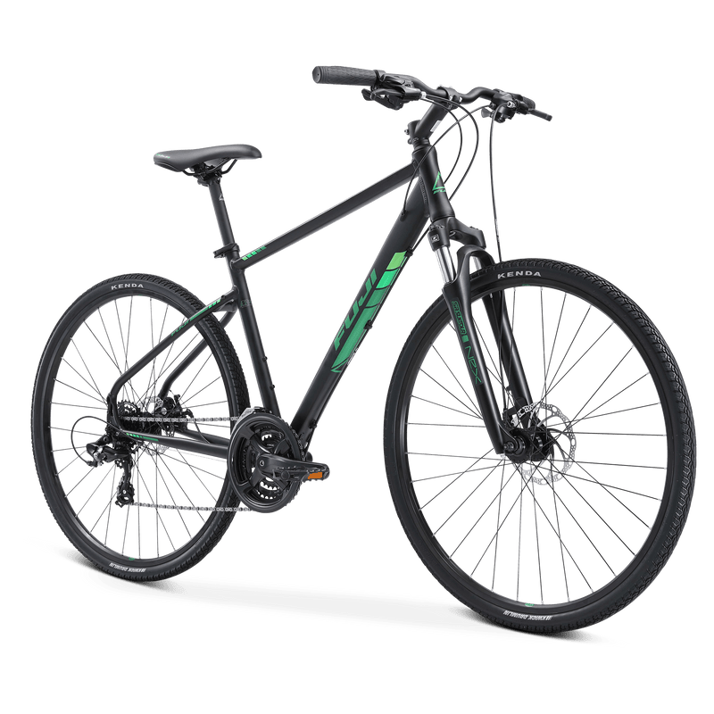 Load image into Gallery viewer, Fuji Traverse 1.7 (Stain Black/Green) Hybrid Bike
