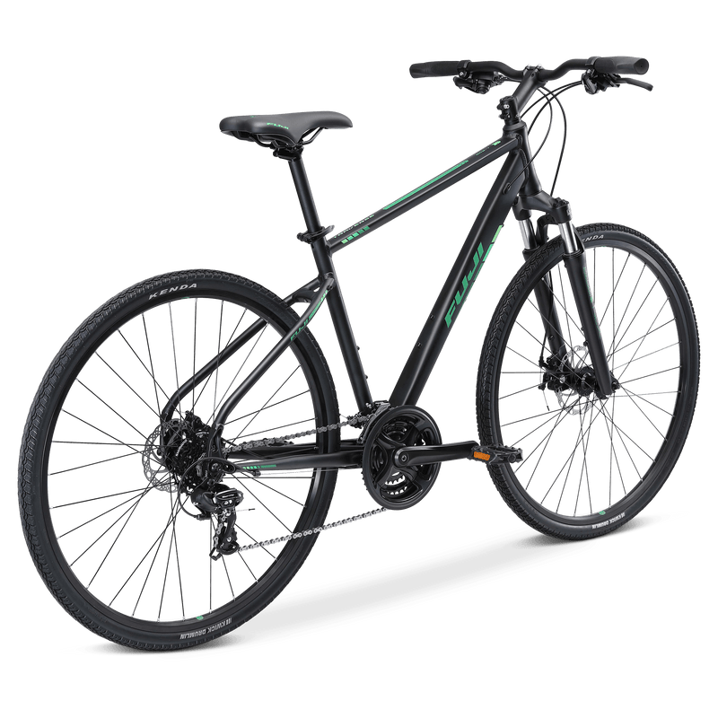 Load image into Gallery viewer, Fuji Traverse 1.7 (Stain Black/Green) Hybrid Bike
