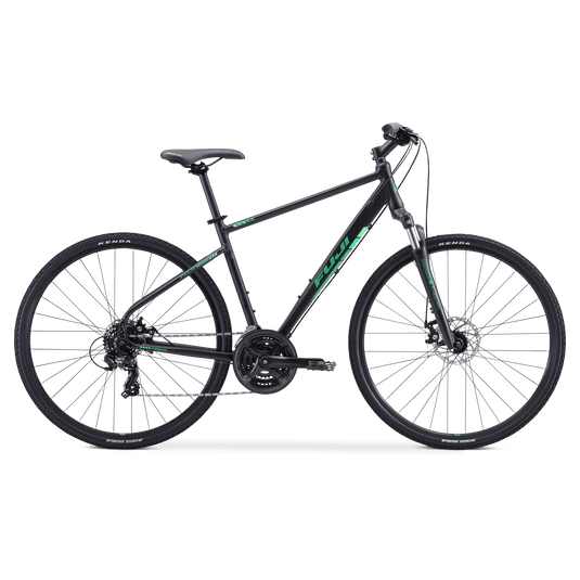 Fuji Traverse 1.7 Stain Black Green Hybrid Bike MADOVERBIKING