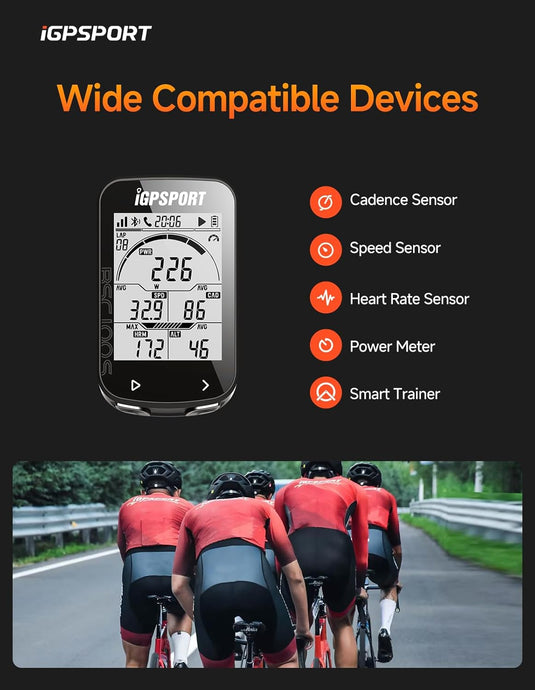 GPS Bike Computer - BSC100S | Type-C, 2.6" Display, 40H Battery, ANT+ & Strava Enabled