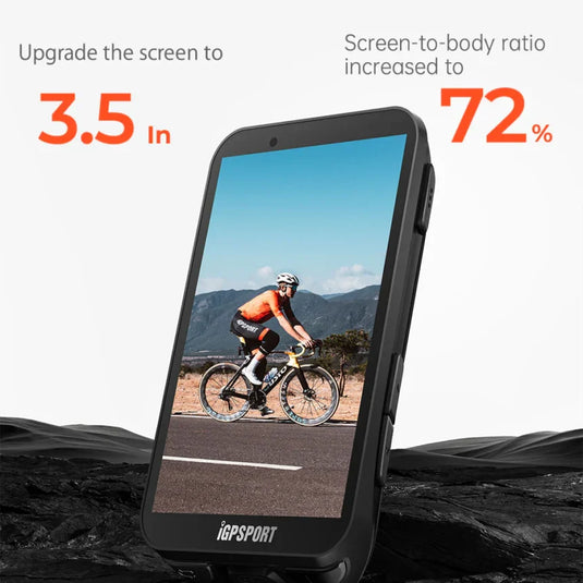 GPS Bike Computer - IG800S | 3.5" Touch Screen, 50H Battery, Training, Wi-Fi & Navigation Support