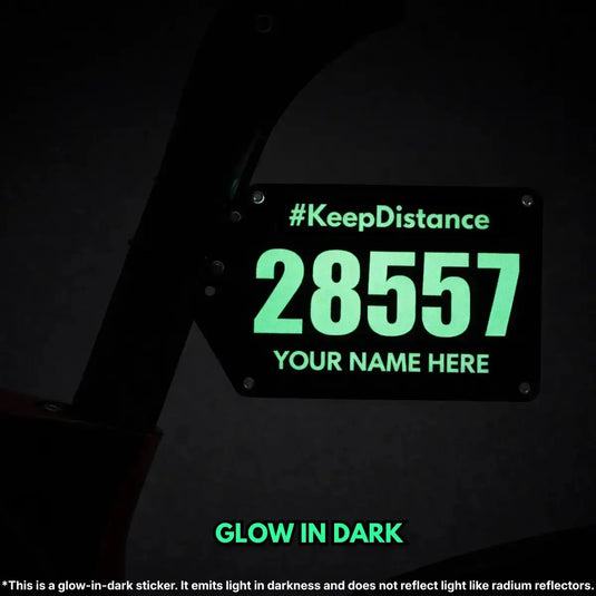 Personalized Cycling Race Number/BIB Plate (Acrylic, Seatpost Mount)