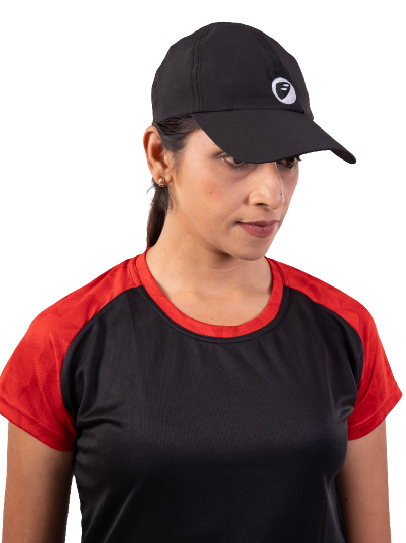 Load image into Gallery viewer, Unisex Running Cap | Streak | Black/Red - MADOVERBIKING -  Apace
