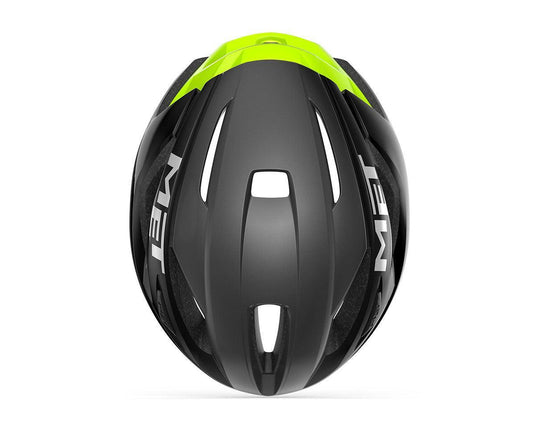 MET Road Cycling Helmet - Strale CE - (Black Fluo Yellow Reflective | Glossy)