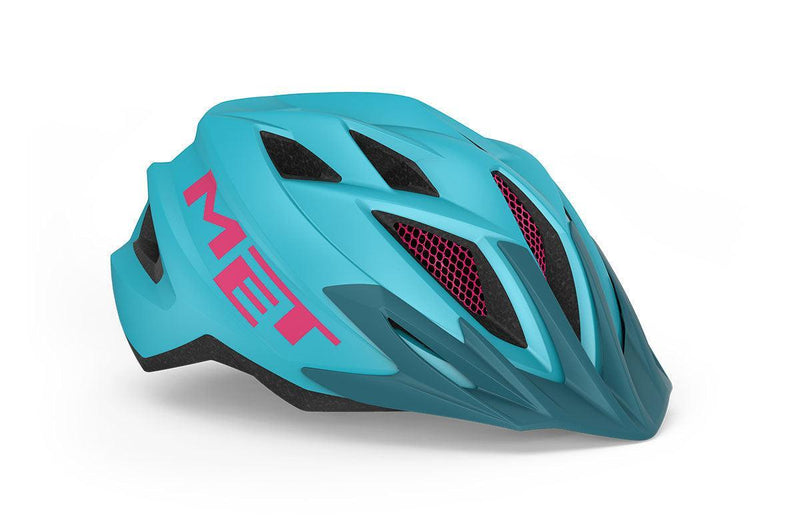 Load image into Gallery viewer, Met Crackerjack Kids Cycling Helmet (Light Blue/Magenta/Matt)
