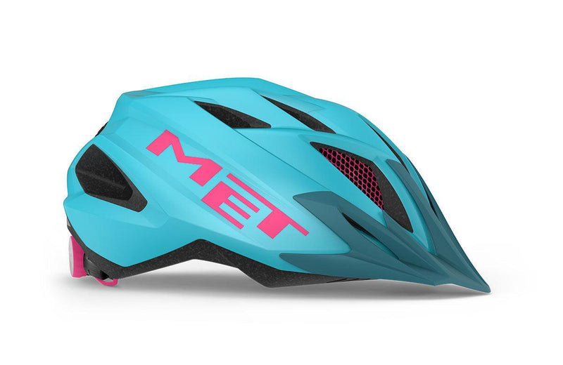 Load image into Gallery viewer, Met Crackerjack Kids Cycling Helmet (Light Blue/Magenta/Matt)
