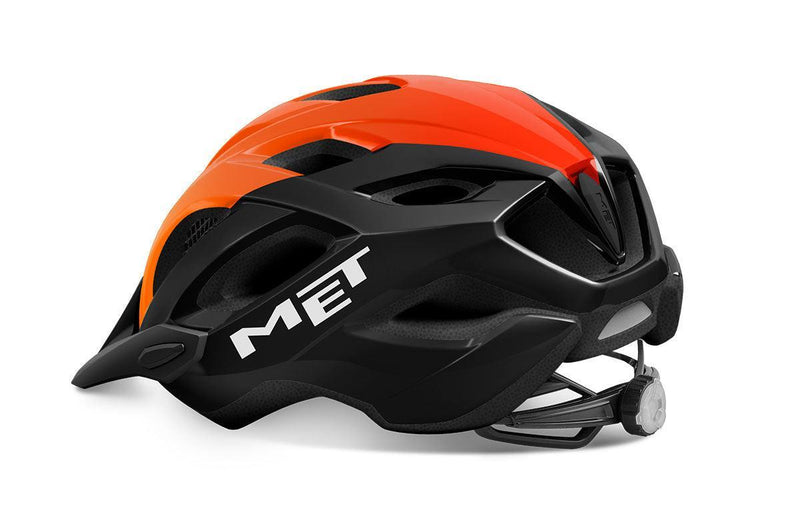 Load image into Gallery viewer, Met Crossover Hybrid Cycling Helmet (Black/Orange/Glossy)
