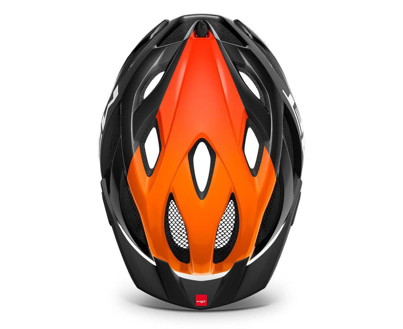 Load image into Gallery viewer, Met Crossover Hybrid Cycling Helmet (Black/Orange/Glossy)
