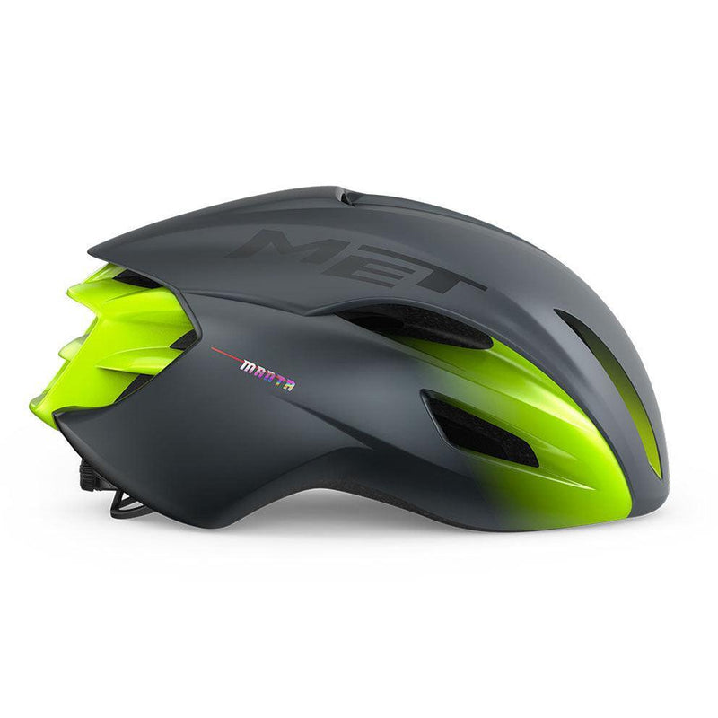 Load image into Gallery viewer, Met Manta Mips Aero Road Cycling Helmet (Gray/Fluo Yellow/Matt Glossy)
