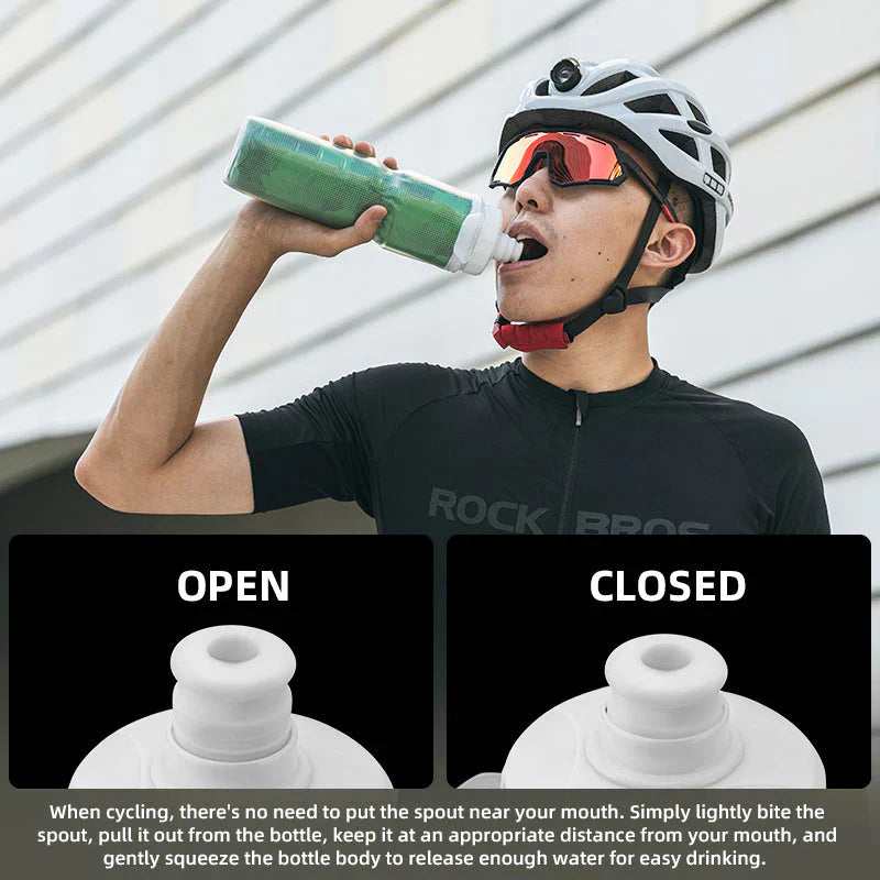 Load image into Gallery viewer, Insulated Bottles | BIDON - Rotate &amp; Squeeze (700ml/Black) ROCKBROS MADOVERBIKING
